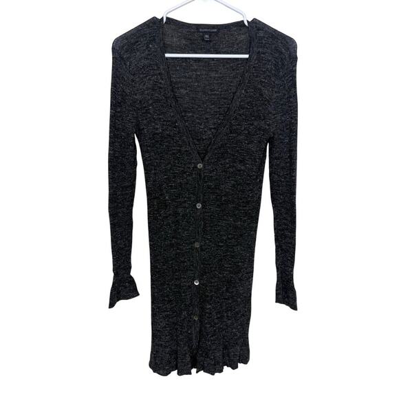 Eileen Fisher Long Ribbed Cardigan Women’s XS Heather Gray Wool Linen Blend EUC - Picture 7 of 7